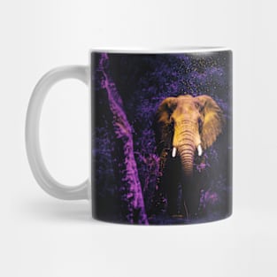 Golden Elephant in a dark forest Mug